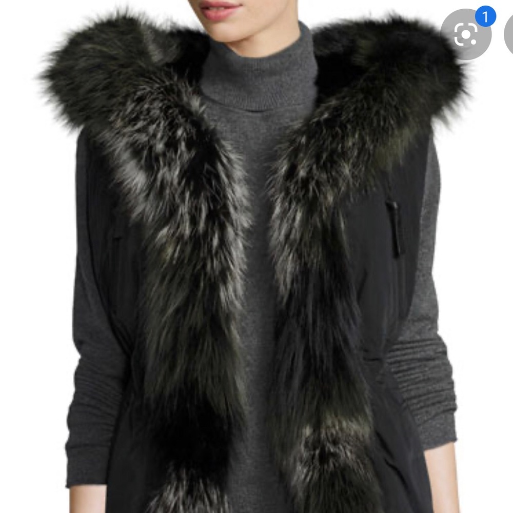 Derek Lam 10 Crosby Fur Trim Hooded Vest NWT -  XS